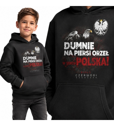 Bluza z kapturem dziecięca Patriotyczna DUMNIE NA PIERSI